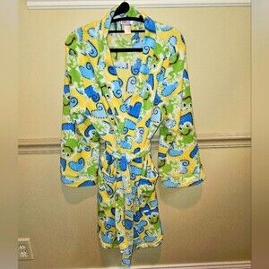 Kids Bathrobe Size S/M with Frogs 🐸 and Hearts 🩵💙